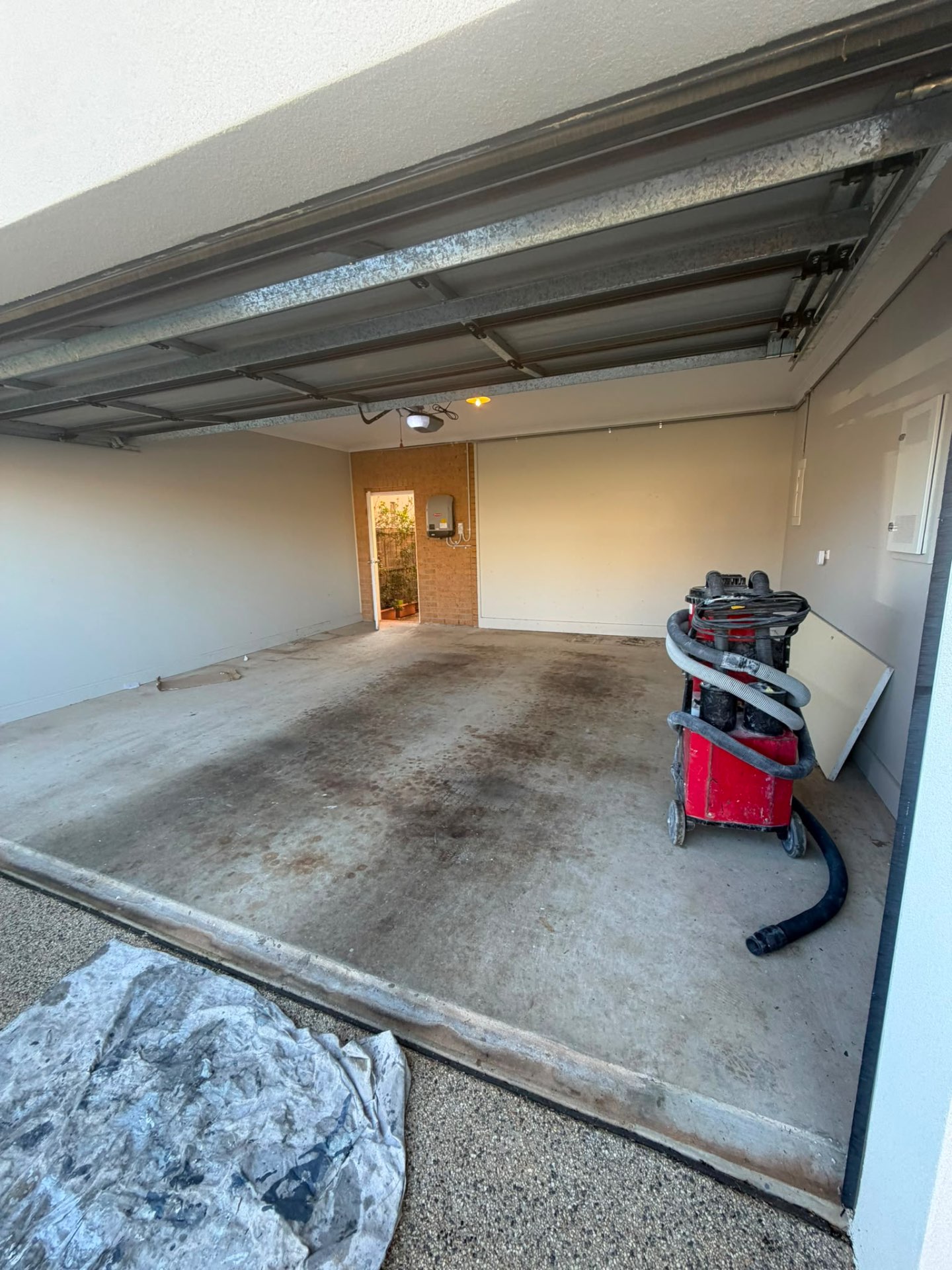 bare concrete floor before sealing in a server room technical space